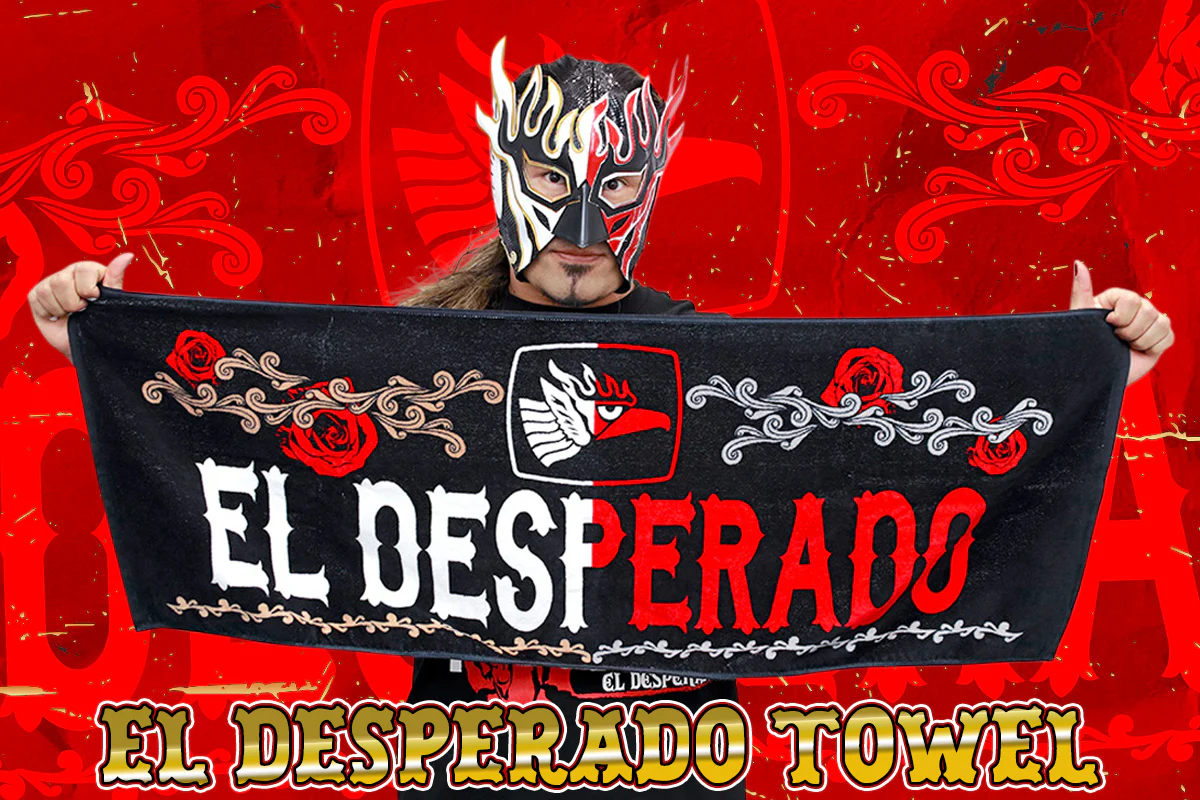 エル・デスペラード スポーツタオル(ブラック×ホワイト×レッド)