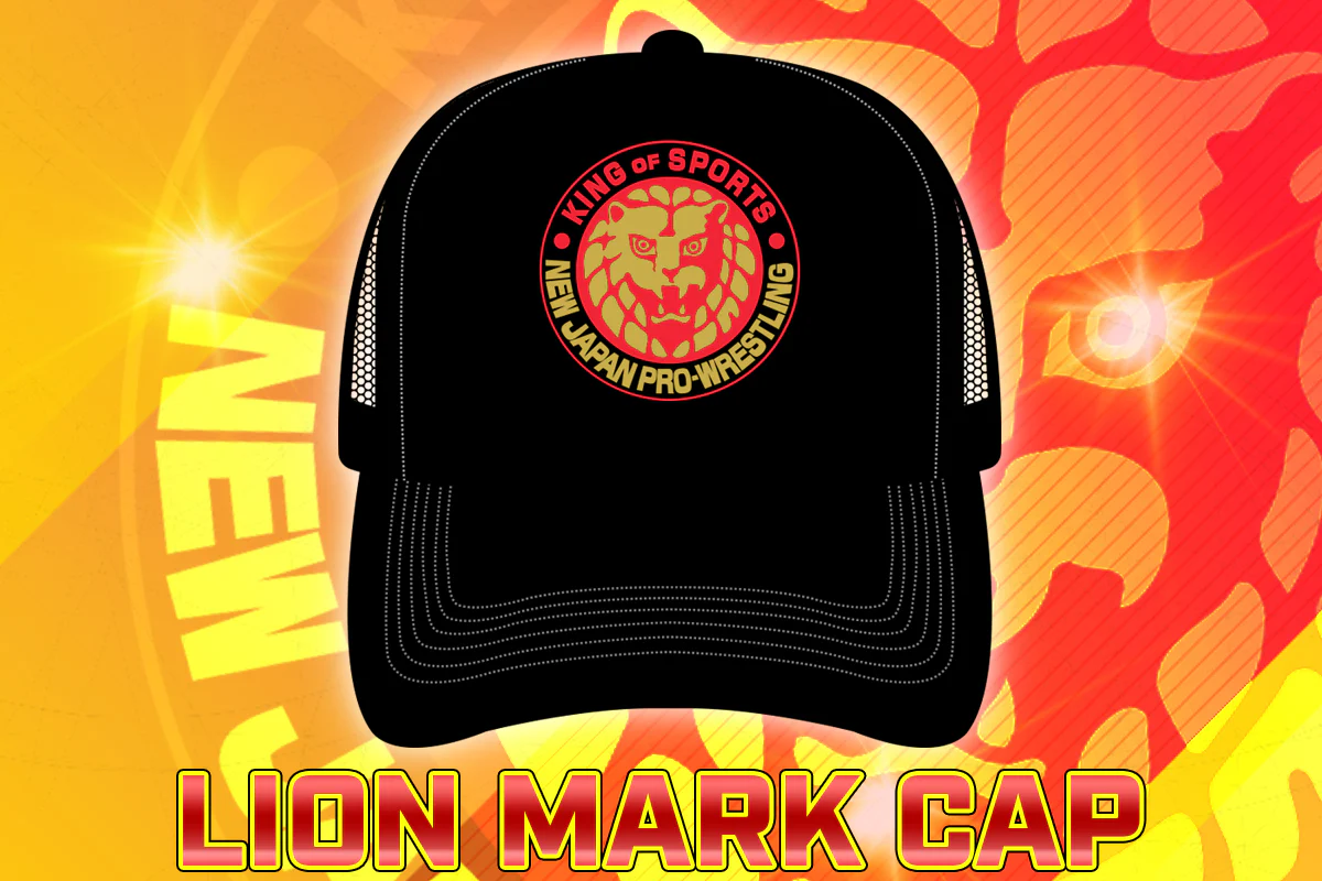 ライオンマーク メッシュキャップ(2025・ブラック×レッド×ゴールド)