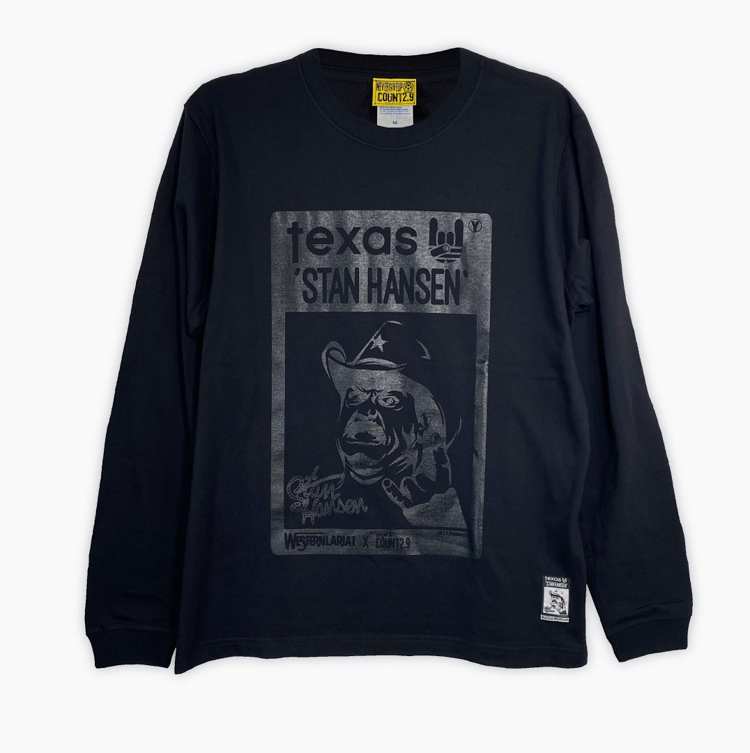 スタンハンセン×Count2.9 ブラックxブラック ロングスリーブTシャツ