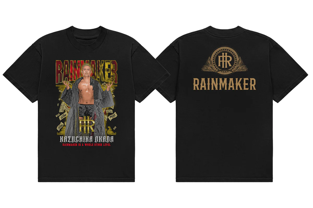 オカダ・カズチカ「RAINMAKER」Tシャツ(2026) – プロレス専門店バック オカダ・カズチカ「RAINMAKER」Tシャツ(2026) – プロレス専門店バック