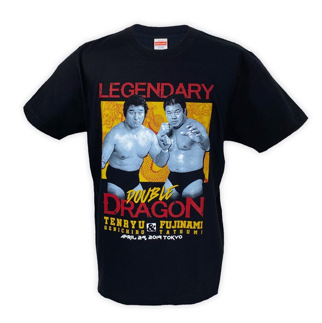 天龍源一郎x藤波辰爾 Tシャツ (ブラック)