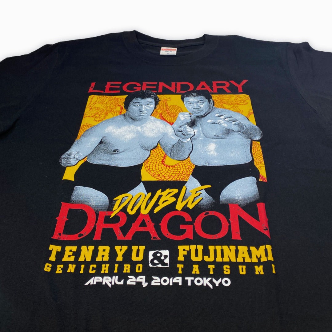 天龍源一郎x藤波辰爾 Tシャツ (ブラック)