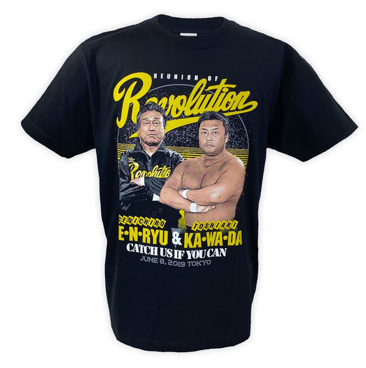 天龍源一郎x川田利明 Tシャツ (ブラック)