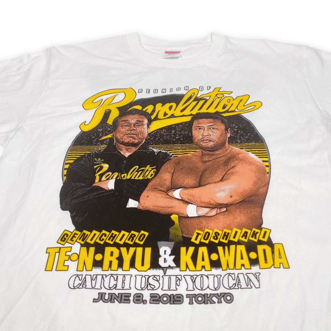 天龍源一郎x川田利明 Tシャツ (ホワイト)