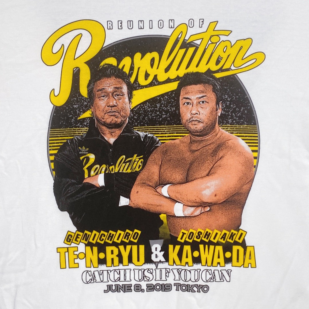 天龍源一郎x川田利明 Tシャツ (ホワイト)