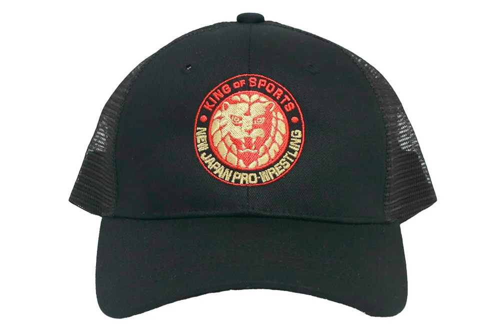 ライオンマーク メッシュキャップ（2025・ブラック×レッド×ゴールド）