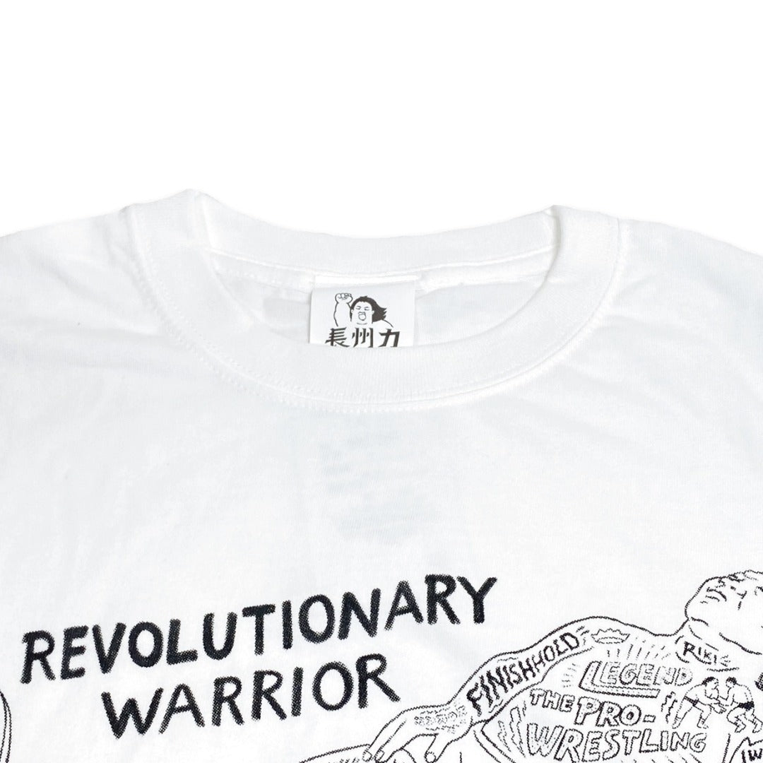 長州力 Revolutionary Warrior 半袖Tシャツ (ホワイト)