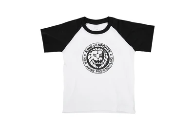 ライオンマーク ラグランTシャツ（ホワイト×ブラック）キッズサイズ