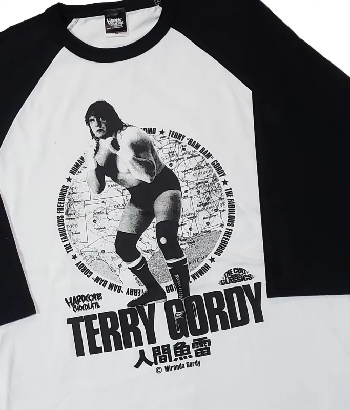 テリー・ゴディ7分袖ラグランＴシャツ（南部ブラック×ホワイト）