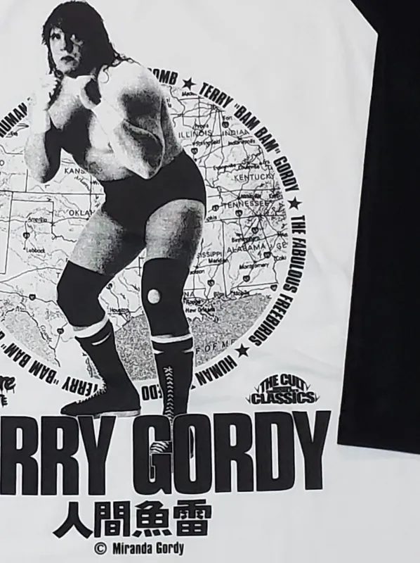 テリー・ゴディ7分袖ラグランＴシャツ（南部ブラック×ホワイト）