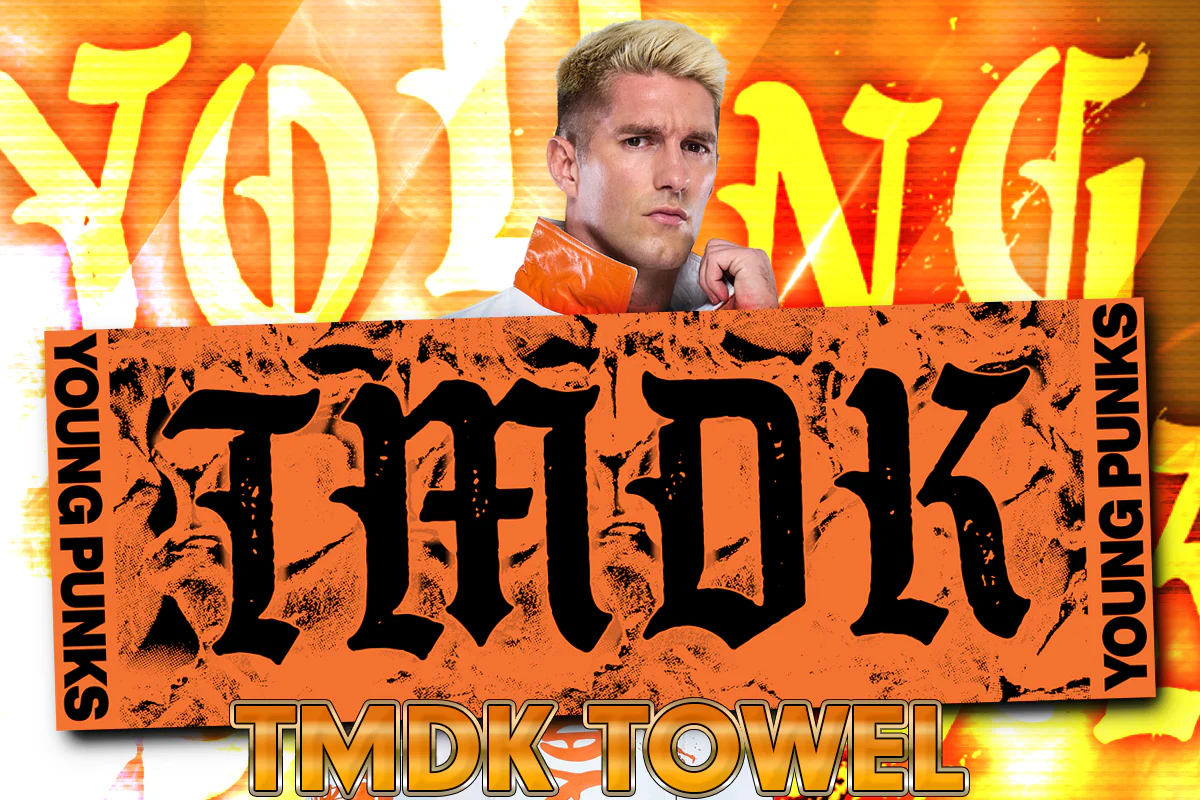 TMDK「YOUNG PUNKS」スポーツタオル（2025・オレンジ×ブラック）