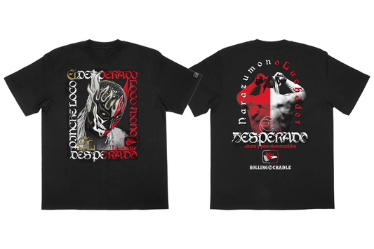 エル・デスペラード×ROLLING CRADLE コラボTシャツ（ブラック×ホワイト×レッド）