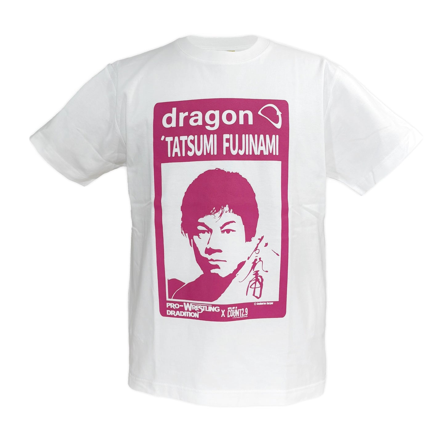DRAGON 藤波辰爾xCount2.9 コラボ Tシャツ(ホワイト/ピンク)