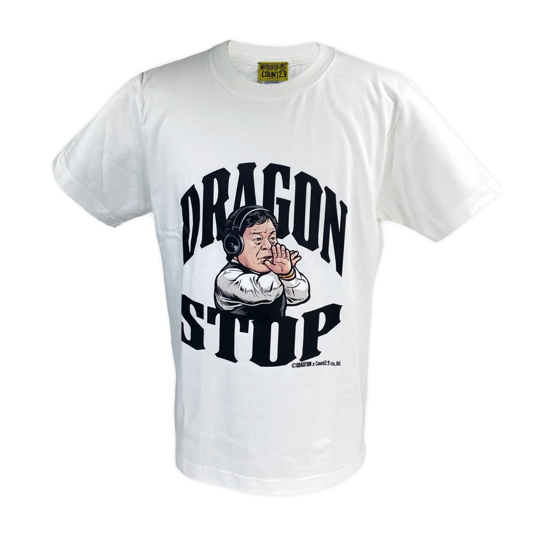 藤波辰爾 DRAGON STOP Tシャツ (ホワイト)