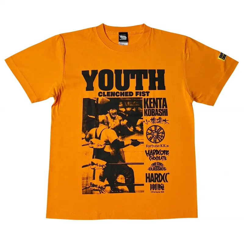 小橋建太 マシンガンチョップ（青春の握りこぶしオレンジ）　Tシャツ