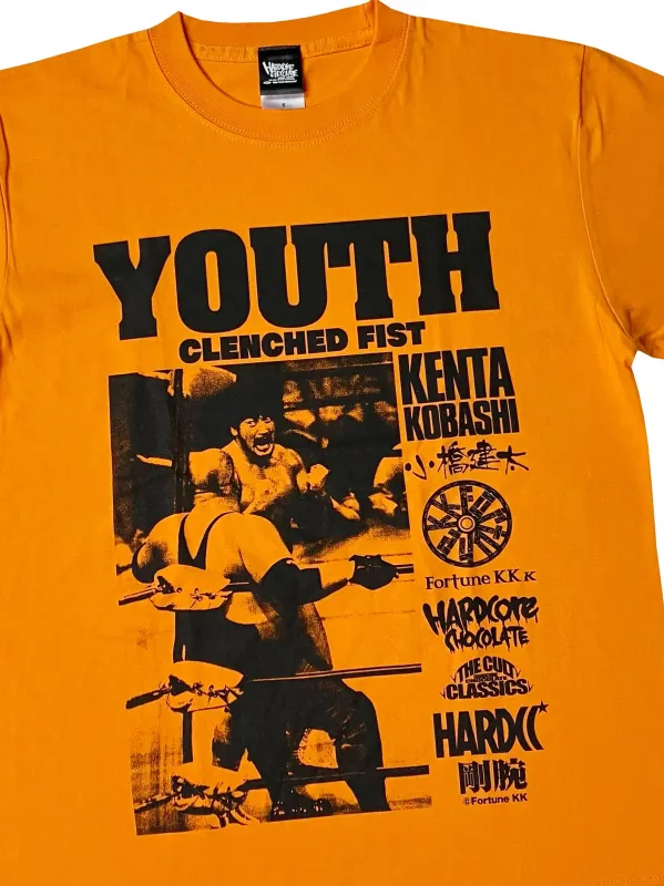 小橋建太 マシンガンチョップ（青春の握りこぶしオレンジ）　Tシャツ