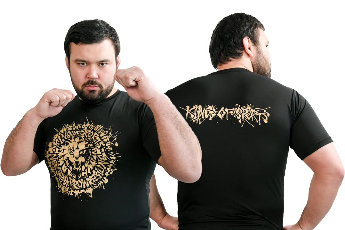 ライオンマーク ドライTシャツ（2026・ブラック×ゴールド） – プロレス