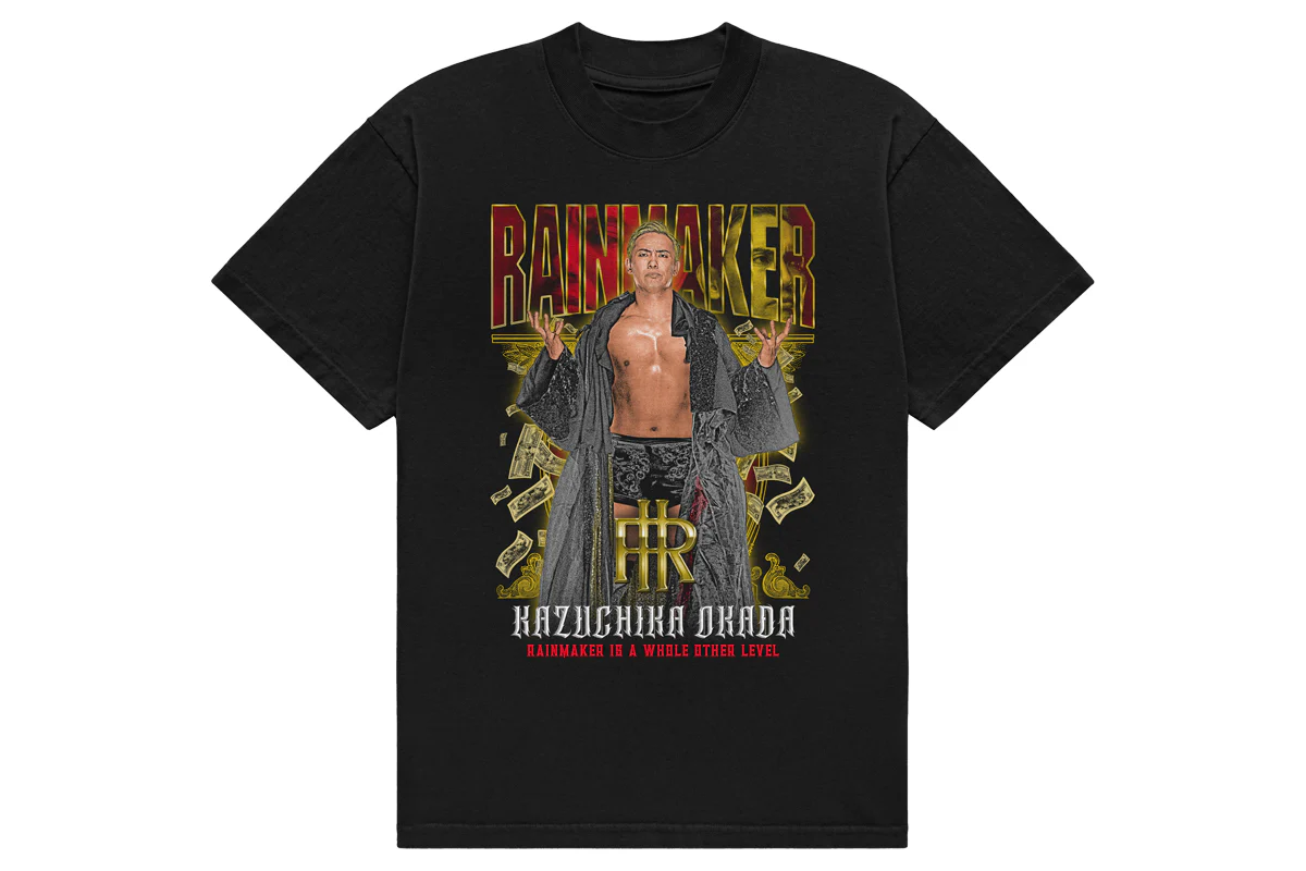 オカダ・カズチカ「RAINMAKER」Tシャツ(2026) – プロレス専門店バック オカダ・カズチカ「RAINMAKER」Tシャツ(2026) – プロレス専門店バック