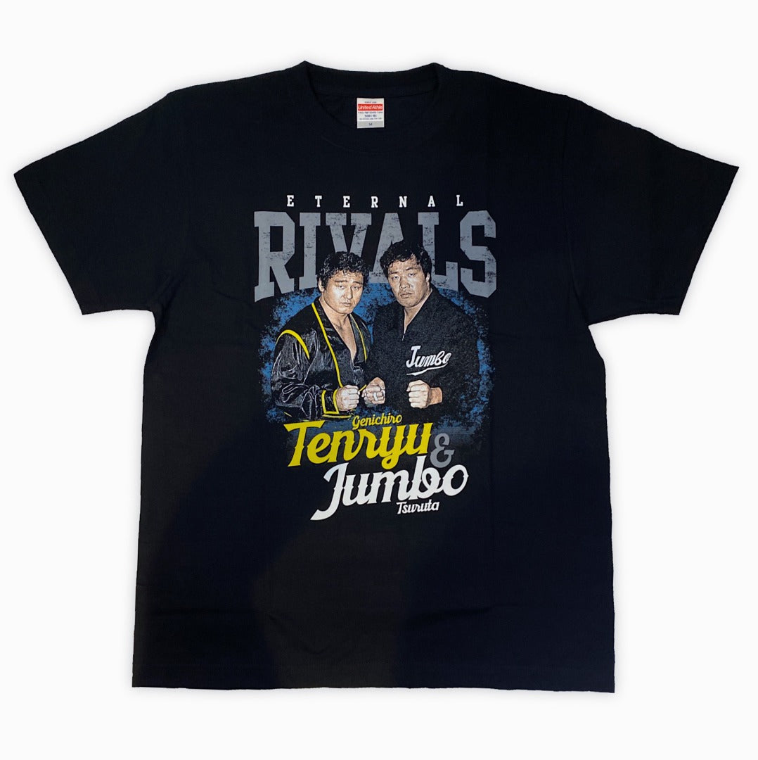 天龍源一郎ｘジャンボ鶴田 Tシャツ (ブラック)