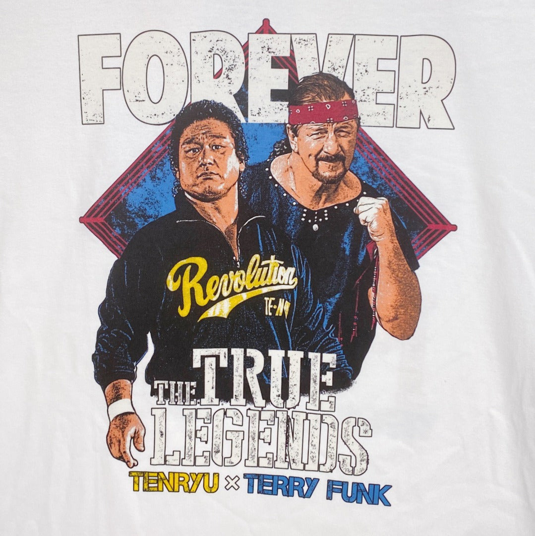 天龍源一郎ｘテリー・ファンク Tシャツ (ホワイト)