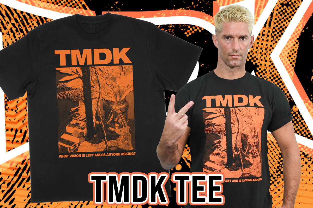 TMDK「VISION」Tシャツ(ブラック×オレンジ) – プロレス専門店バック TMDK「VISION」Tシャツ(ブラック×オレンジ) – プロレス専門店バック