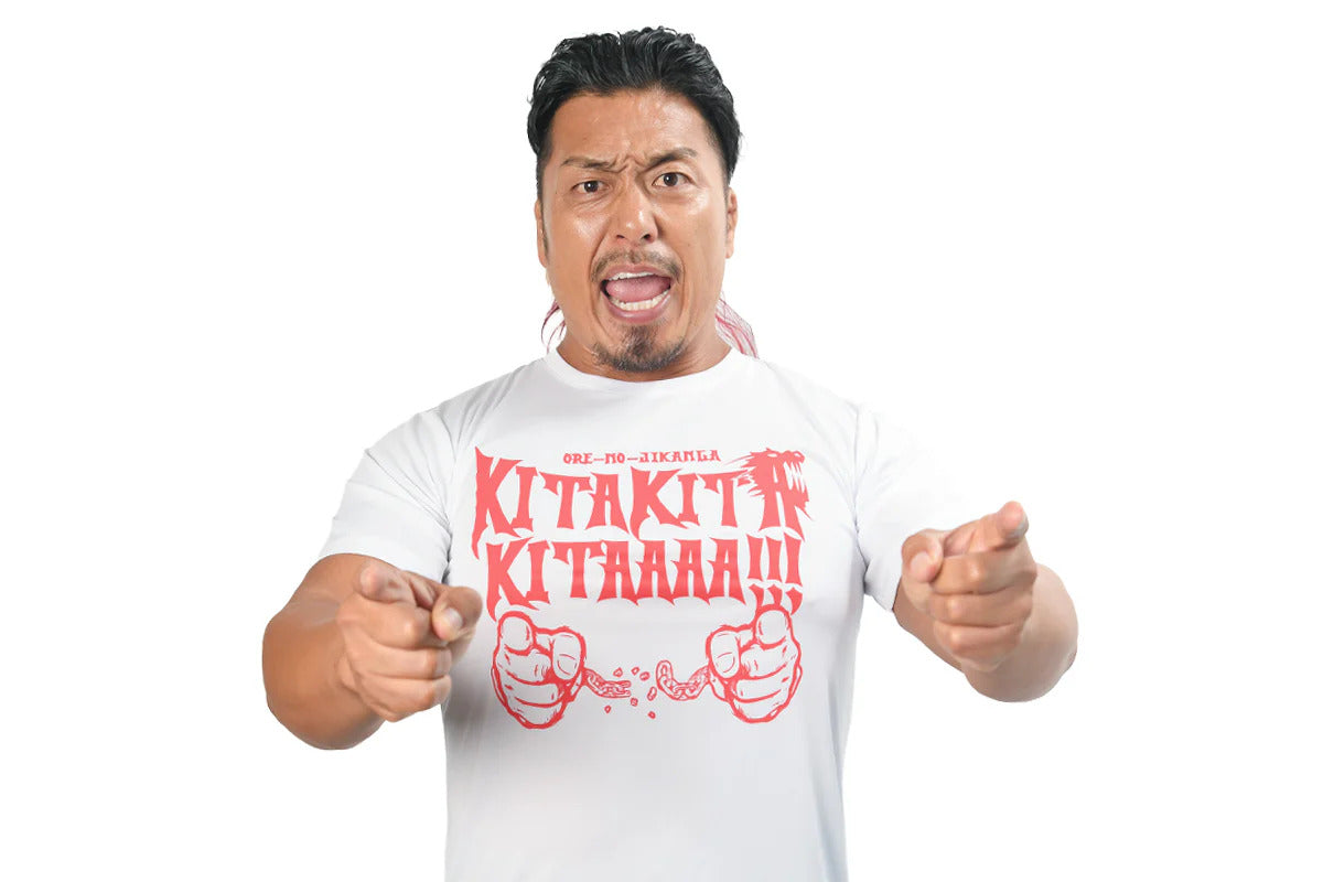 鷹木信悟「KITAKITAKITAAAA!!!」ドライTシャツ（ホワイト）