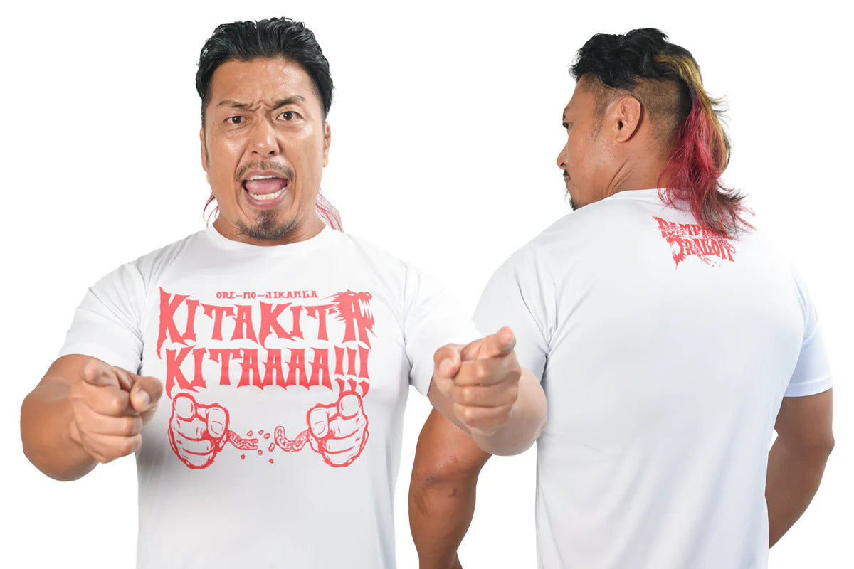 鷹木信悟「KITAKITAKITAAAA!!!」ドライTシャツ（ホワイト）
