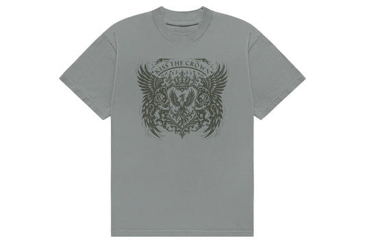 UNITED EMPIRE「KISS THE CROWN」Tシャツ（モスグレー）