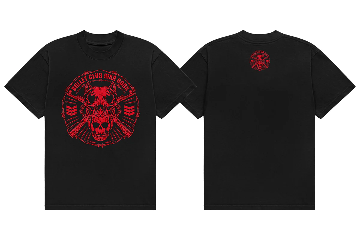 BULLET CLUB WAR DOGS Tシャツ（2025・ブラック×レッド）
