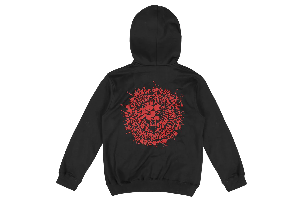 ライオンマーク ジップアップパーカー（2025・ブラック×レッド）