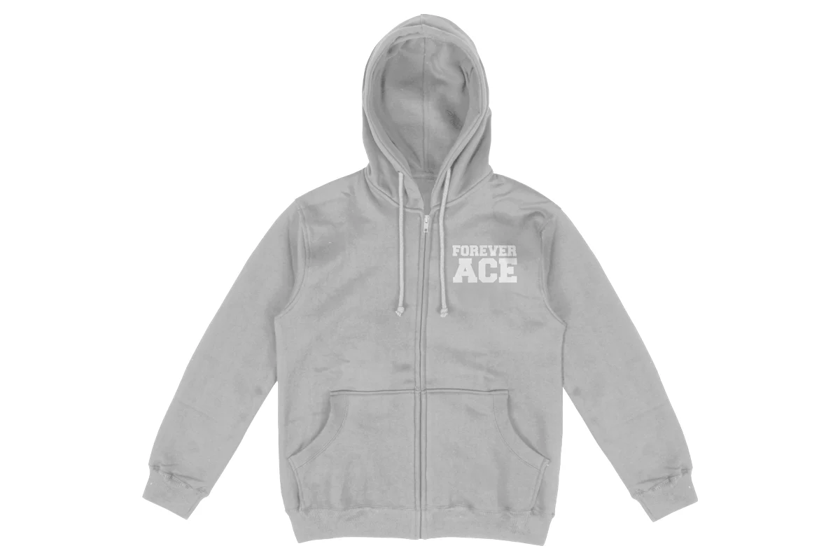 棚橋弘至「FOREVER ACE」ジップアップパーカー（ミックスグレー）