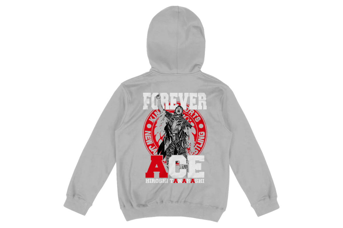 棚橋弘至「FOREVER ACE」ジップアップパーカー（ミックスグレー）