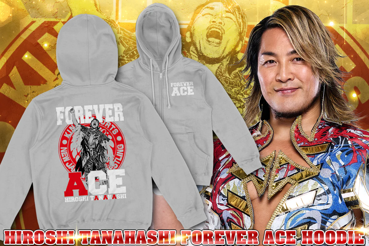 棚橋弘至「FOREVER ACE」ジップアップパーカー(ミックスグレー 棚橋弘至「FOREVER ACE」ジップアップパーカー(ミックスグレー